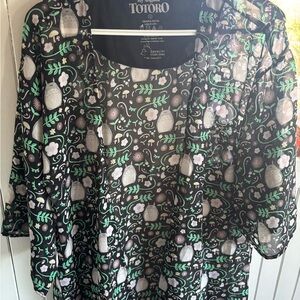 Black Sheer Totoro Women's Shawl